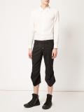 flared hem cropped trousers