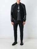 leather sleeve bomber jacket 