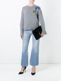 sequinned floral embroidery jumper