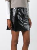 coated mini skirt