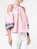 embroidered cold shoulder blouse 