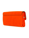 logo embossed clutch