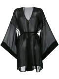 flared sleeves sheer dress