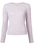 cable knit hole sweater