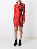 multi print collared dress