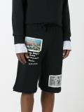 multi patch detail track shorts