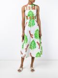 Meme Leaf Print Sleeveless Dress