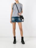 ruffle detail sleeveless sweatshirt