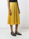 pleated midi skirt