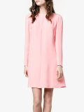 draped long sleeve dress