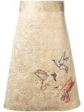 embroidered brocade skirt