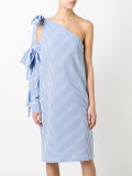 single shoulder striped dress