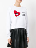 wink patches cropped sweatshirt