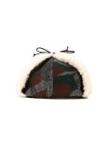 shearling detail patterned cap