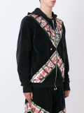 striped zipped hoodie 
