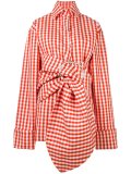 gingham belted jacket
