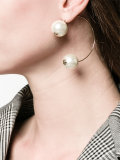 double pearl loop earring