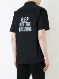 slogan patch shirt