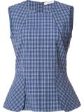 checked fitted top