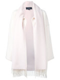 fringed scarf detail coat