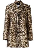 leopard print midi coat