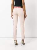 lateral strap cropped jeans