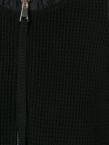 mesh knit zipped cardigan