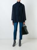 ruffled pussy bow shirt 