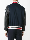 striped trim bomber jacket