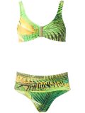 printed bandeau bikini set