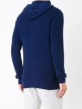 zipped knitted hoodie