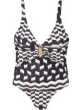 print embellished swimsuit
