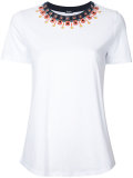 embellished neck T-shirt