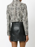 python effect cropped jacket