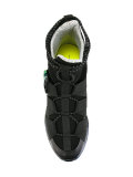 lace up and buckle high top sneakers