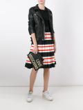 metallic logo zipped clutch