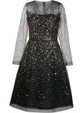 gold-tone sequined flared dress