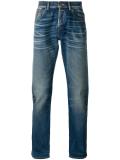 stonewashed slim-fit jeans