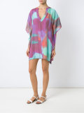 v neck printed kaftan