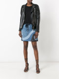 printed denim skirt 