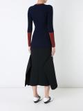 two-tone ribbed jumper