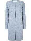 cut-off pattern collarless coat