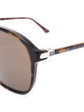 Web plaque aviator sunglasses