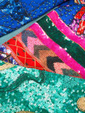 stripe dragon print scarf