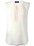 sleeveless tied neck top