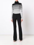 high neck striped sweater