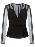sheer panel blouse