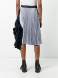 pleated asymmetric midi skirt
