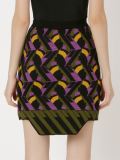 geometric knit fitted skirt