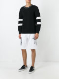 embroidered slogan shorts
